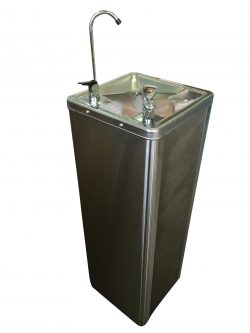 קולר נירוסטה קר: ברז לחצן + ברז מזיגה